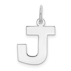 Sterling Silver Amanda Collection Medium Block Style Initial J Pendant